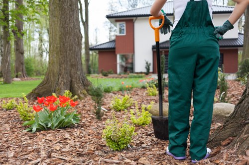 Gardening team working during a scheduled service visit